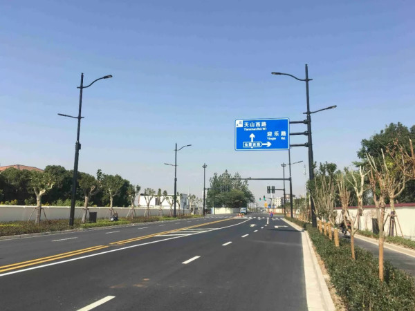 進口博覽會周邊道路多杆合一路（lù）燈（dēng）