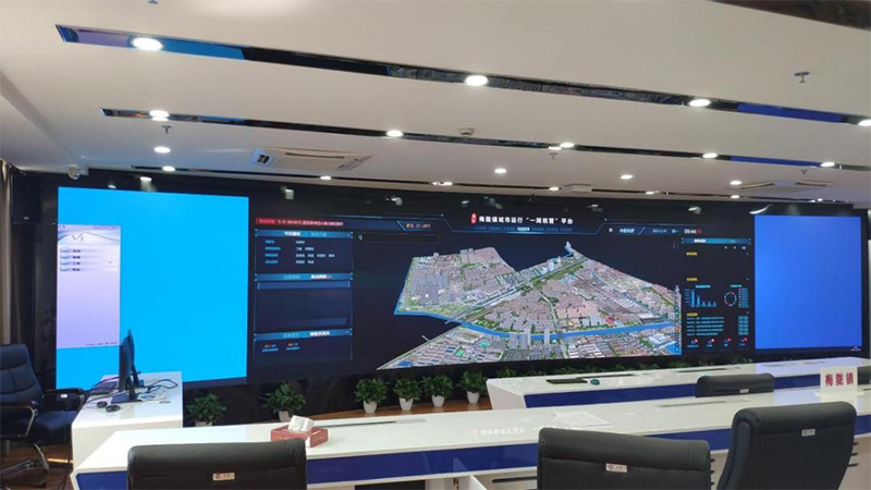 助力信息化,梅隴城市網（wǎng）格化中心,LED顯示屏案例